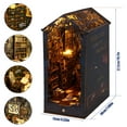 thumbnail image 4 of DIY Book Nook Kit 3D Wooden Puzzle Bookshelf Insert Decor with LED Light DIY Miniature Dollhouse Model Kit Creative Educational Bookshelf Insert Bookend Building Kits for Kids Adults, 4 of 9