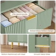 thumbnail image 6 of Fluted Dresser for Bedroom with 5 Drawers, 44.3" Tall Modern Chest of Drawers with Metal Handle, Wooden Closet Clothes Storage Organizer for Living Room, Hallway, Olive Green, 6 of 8