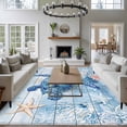 thumbnail image 3 of Non-Slip Rug Pad Rugs Summer Sea Turtle Ocean Coral Starfish Rectangle Area Rugs 5x7Ft Soft Carpet Pads for Living Room Kids Room, Blue Wood Grain, 3 of 9