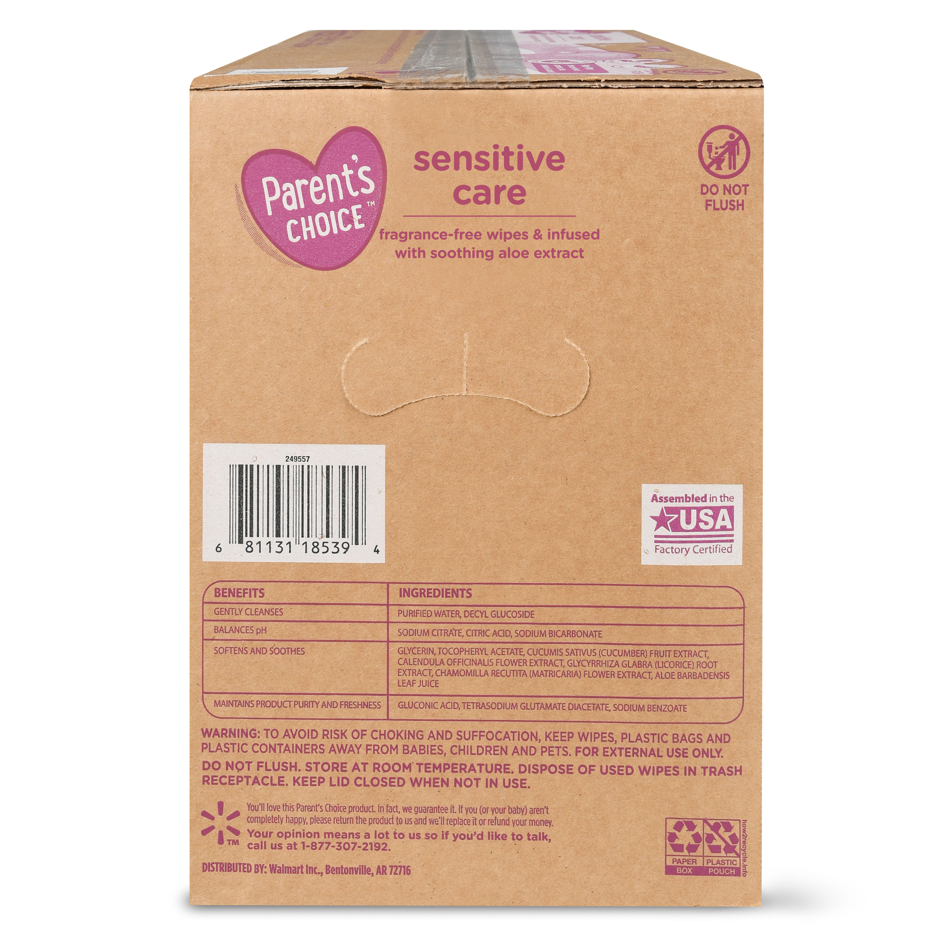 parent's choice sensitive with soothing aloe baby wipes