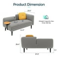 thumbnail image 3 of Linsy Home Loveseat Sofa Couch with Removable Side Table for Living Room, Bedroom, Apartment and Small Space, Easy Assembly, Gray, 3 of 10
