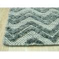 thumbnail image 4 of Tapis en Laine Tufté à la Main Chevron Émeraude, 4 of 5