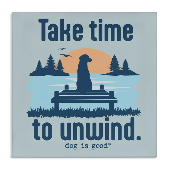 Stupell Industries Take Time to Unwind Animals Painting Wrapped Canvas Art Print Wall Art, 17 x 17