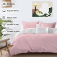 thumbnail image 4 of Pink Bedding 3 Piece Duvet Cover Set Twin Size, Farmhouse Pink Decor Soft Microfiber Comforter Cover with Zipper Closure & Pillowcases, Wrinkle & FadeResistant Quilt Cover, 4 of 9