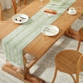 thumbnail image 2 of AUQ Table Runner,Savor the Smoke Table Runners,Hollow Embroidery Eco-Friendly Boho Table Runner,Grey, 2 of 4