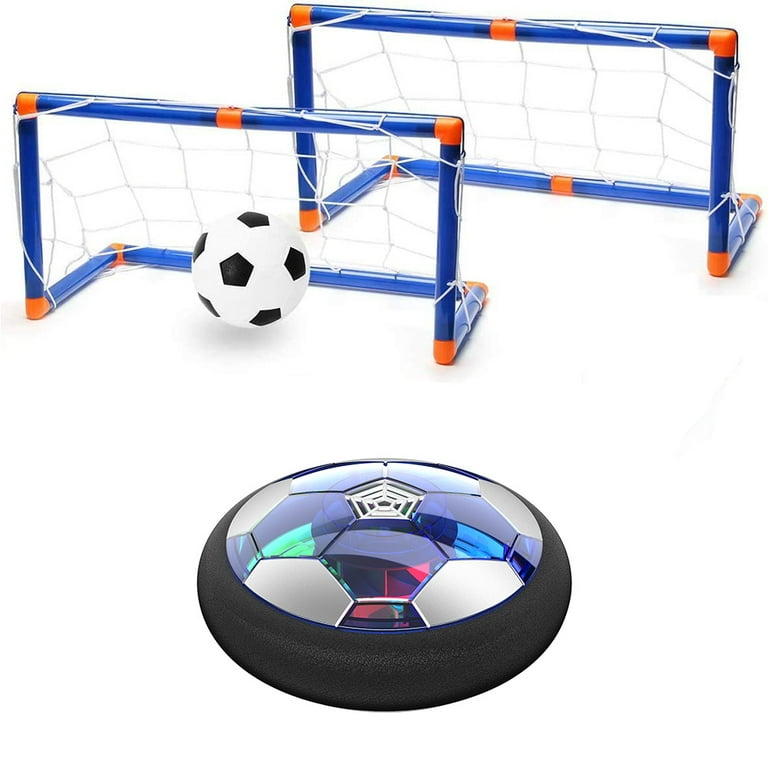 WisToyz Hover Soccer Ball Set Kids Toys Rechargeable Air Soccer with LED Light 2 Goals Indoor Soccer Ball Toys for Boys Girls Aged 2 16 Blue