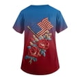 thumbnail image 2 of 250th Anniversary USA Scrub Tops Women American Flag Print Stretch V Neck Scrubs 4th of July Nurse Working Uniforms with Pockets, 2 of 4