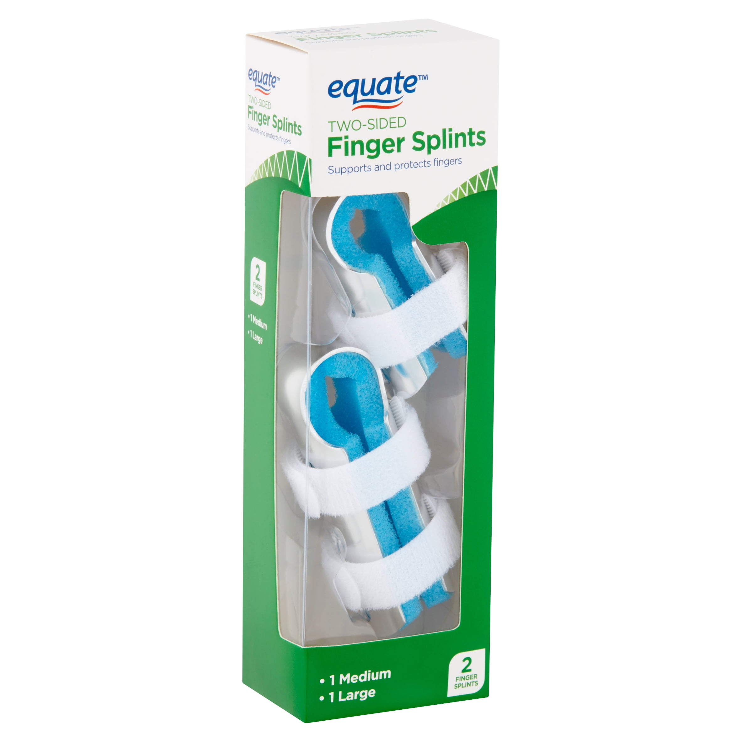 Equate TwoSided Finger Splints, 2 Ct