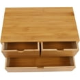 thumbnail image 6 of Desk Drawer Organizer with 3 Drawers, Office Desk Organizer, Bamboo Desk Drawer Desktop Organizer Desk Storage Tabletop Storage Organization Box for Office Home Toiletries Supplies (3 Drawers-B), 6 of 18