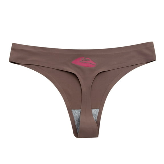 Bigersell Womens Underwear High Waist Clearance Womens Bikini Underwear Thong Panty Style P-1279 Nylon Period Panties Thong Panties Briefs Mid Waist Women's Briefs Brown M
