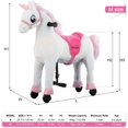 thumbnail image 3 of Uenjoy Kids Riding Horse Unicorn for Kids Plush Ride ons Toy White, 3 of 8