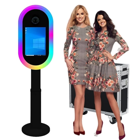 PAAFNN 10.2"11"12.9" Ipad Photobooth Stand Selfie Machine with Flight Case for Party Birthday