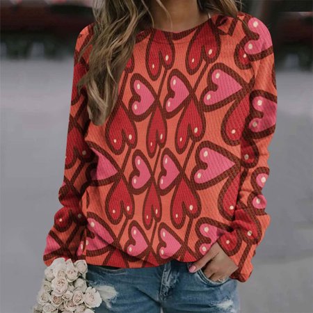 

Aueoeo Women Crewneck Sweatshirt Womens Oversized Crewneck Sweatshirt Women s Fashion Printed Loose T-Shirt Long Sleeves Blouse Crew Neck Casual Tops Sweatshirt Hoodies