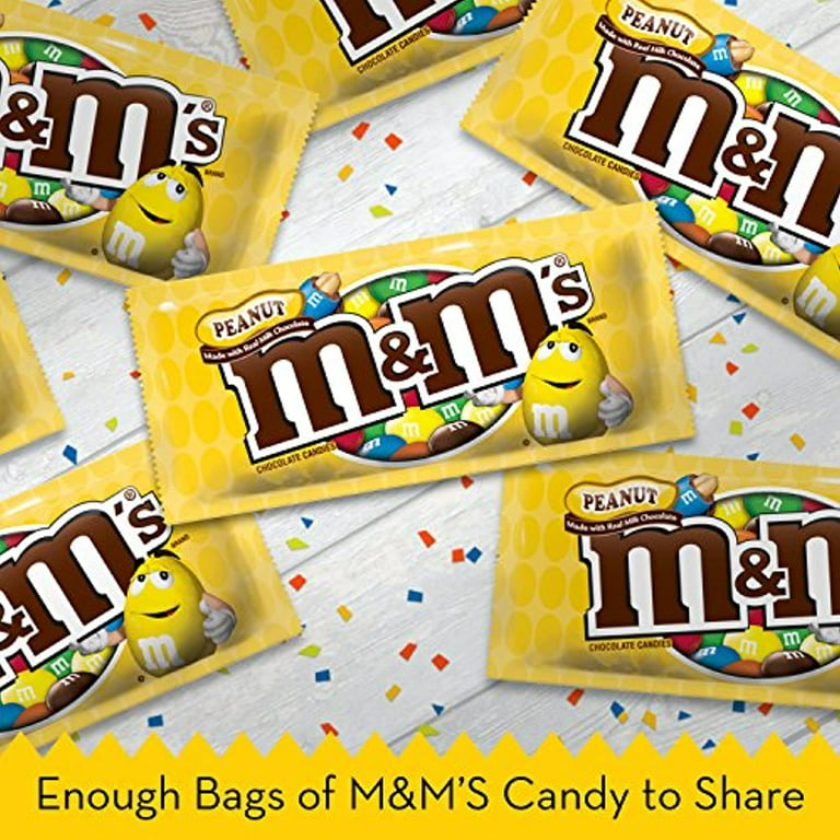 M&Ms Full Size Peanut Milk Chocolate Candy Bulk Pack, 1.74 oz, 48 ct Box, Men's, Size: Medium