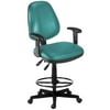 OFM 119-VAM-AADK-62 Vinyl Posture Task Chair with Arms and Drafting Kit-Teal