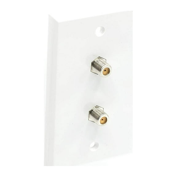 THE CIMPLE CO - Wall Plate - White - F-Type Dual Port Coax Connector Set 3GHz - 4 Pack
