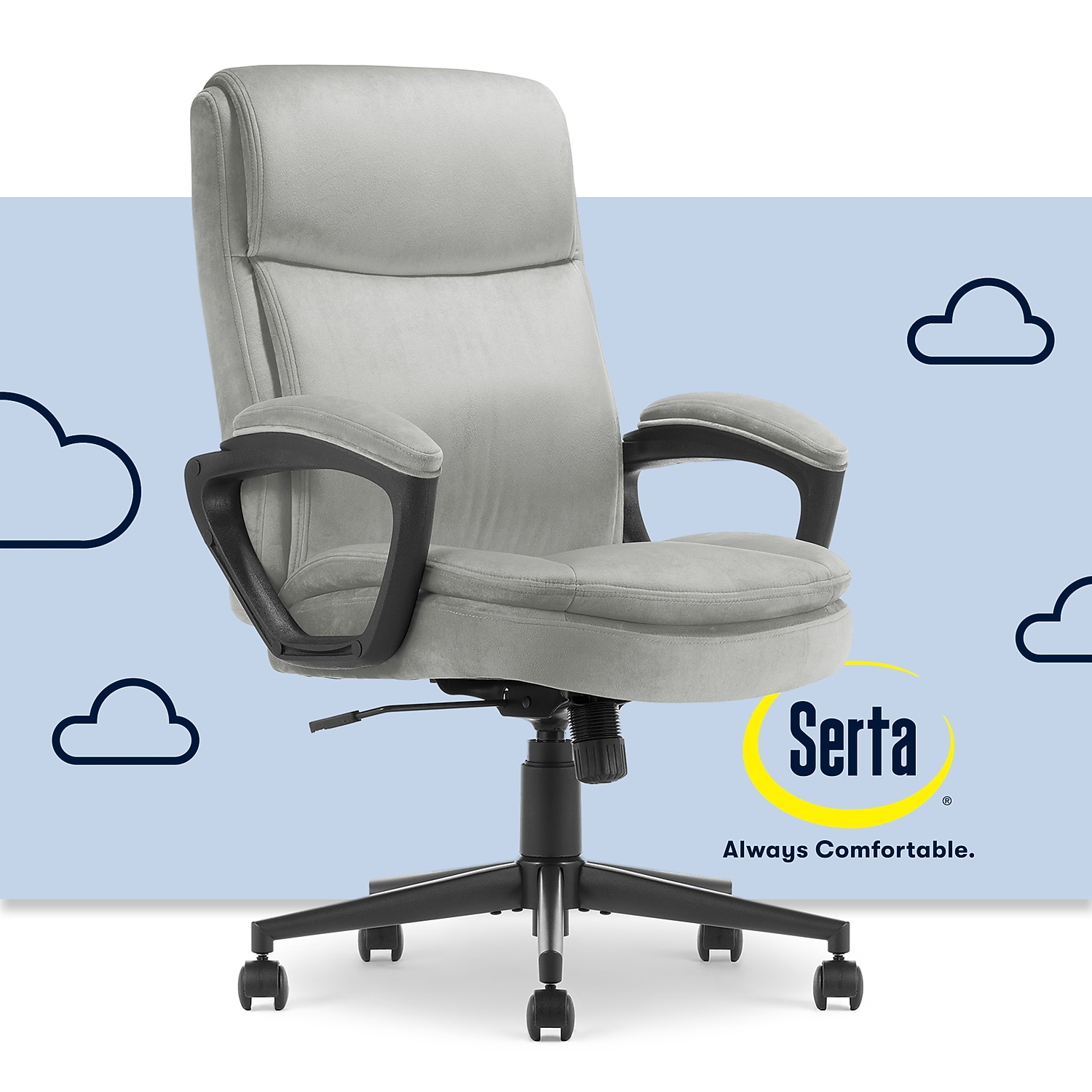 Serta Comfort Ergo Executive Office Chair Ergonomic with Cognac Bonded Leather