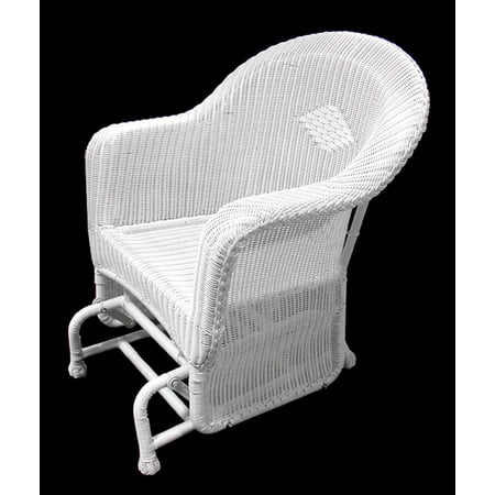36 White Resin Wicker Single Glider Patio Chair Walmart Canada