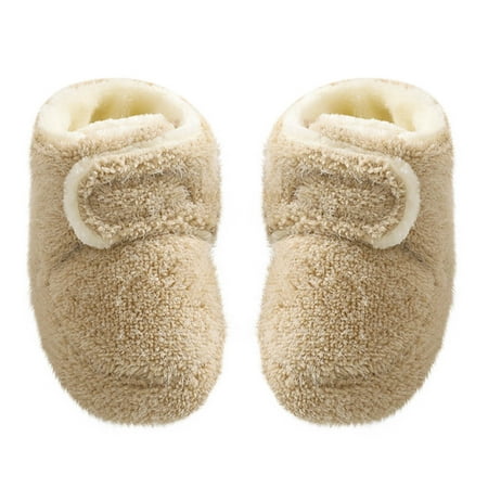 

Boys Girls Solid Color Keep Warm Plush Kids Soft Non-Slip Indoor Shoes Sale Christmas Gifts for Women