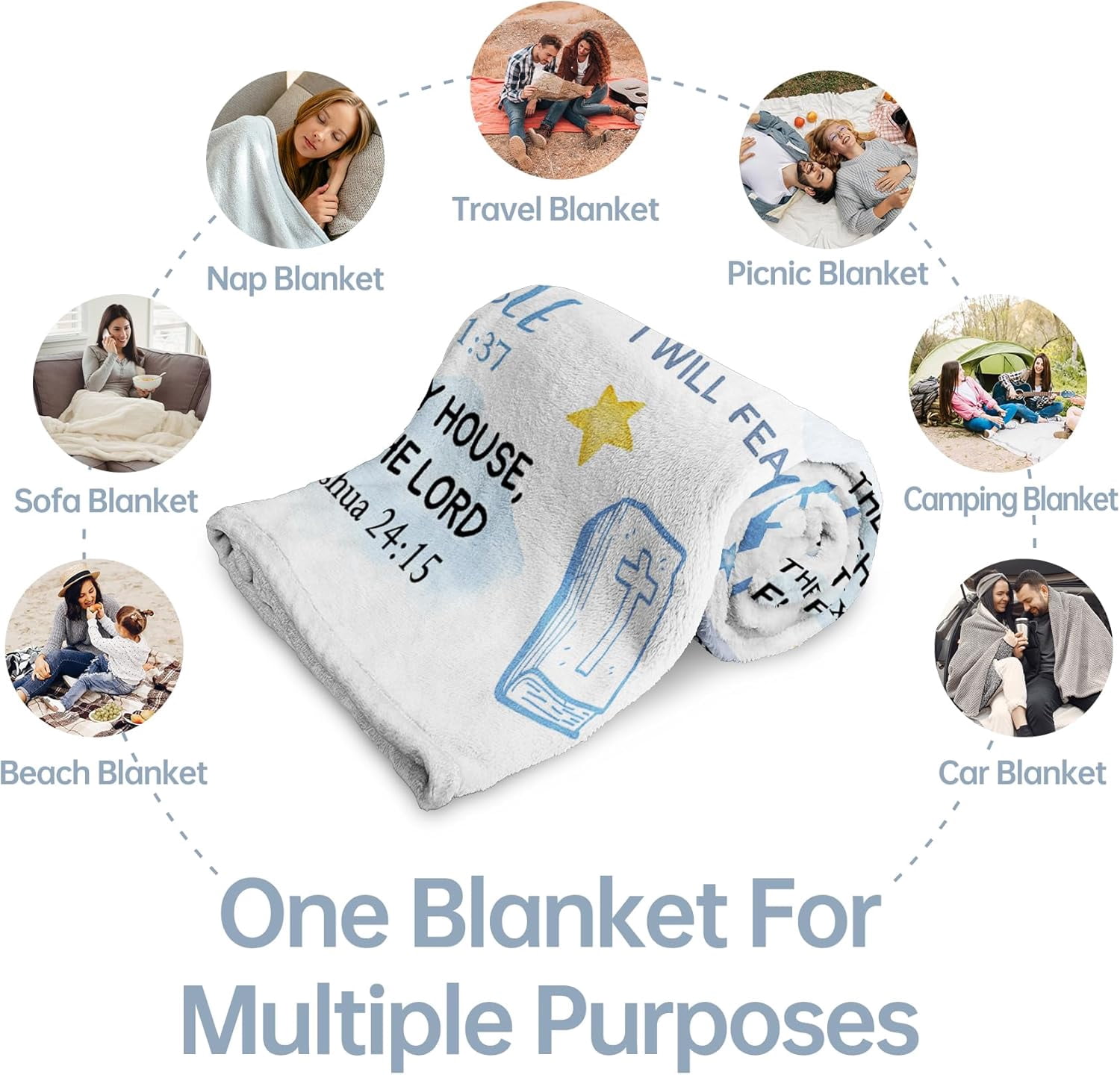Baptism Gifts for Boys, I Am a Child of God Blanket, Christian Gifts for Boys Birthday, Christmas Inspirational Catholic Christening Gift for Men, Brother, Grandson, Teen Boys