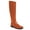 Orange, variant on FSJ Women Classic Knee High Riding Boots Low Chunky Heels Round Toe Side Zipper Comfortable Flat Retro Casual Shoes Size 8 Brown