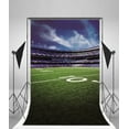 thumbnail image 2 of GreenDecor 5x7ft Football Pitch Backdrop Sports Events Photography Studio Props Soccer Court Lawn Grandstand Background Football Field Digital Photo S, 2 of 4