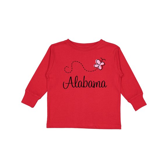 Inktastic Butterfly Alabama Boys or Girls Long Sleeve Toddler T-Shirt