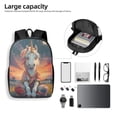 thumbnail image 4 of Disketp Starry Sky Cute Horse School Backpack, Lightweight Basic Middle School Bookbags 17 Inch Casual Daypack for Student College, Travel or Outdoor, 4 of 6