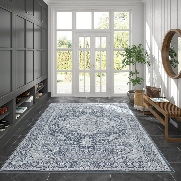 4x6 Modern Gray Area Rugs for Living Room, Bedroom Rug, Dining Room Rug, Indoor Entry or Entryway Rug, Kitchen Rug