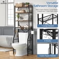 thumbnail image 4 of Gianna Over Toilet Bathroom Organizer, 4-Tier Adjustable Storage Rack, Space-Saving Shelf for Tight Areas, Brown, 4 of 5