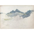 thumbnail image 2 of Ernst Fries 24x18 Black Ornate Framed Double Matted Museum Art Print Titled: Berchtesgaden with the Watzmann Peak in the Distance (1822), 2 of 5