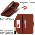 thumbnail image 2 of Crossbody Wallet for Google Pixel 7 Case with Adjustable Lanyard Strap Credit Card Holder 6.3",PU Leather Handbag Purse Kickstand Make Up Mirror Cover Case for Men Women Girl,Brown, 2 of 14