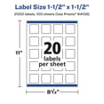 thumbnail image 4 of Avery Matte Clear Square Labels with Sure Feed, 1.5" x 1.5", 2,000 Matte Clear Labels, Print-to-The-Edge, Laser/Inkjet Printable Labels, 4 of 7