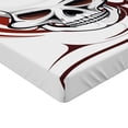 thumbnail image 2 of Ambesonne Tattoo Fitted Sheet, Scary Wild Skull Tribal, Twin Size, White and Red, 2 of 3