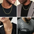 thumbnail image 4 of KRKC&CO 6 Side Solid Diamond-Cut Cuban Link Chain for Men, Real Solid 14K Gold Plated Chain Necklace for Men Women 8mm,20In, 4 of 7