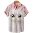 thumbnail image 3 of Camisa hawaiana con estampado 3D completo de gato para hombre, camisetas casuales de manga corta con botones para verano, camisas para hombre, 3 of 5