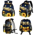 thumbnail image 4 of Crocodile Starry Sky Sunflower Traveling Backpack School Bags Cute College Backpack Baby Bag Lightweight Large Capacity Printed Design Adjustable Shoulder Strap Suitable, 4 of 6