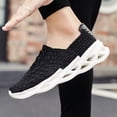 thumbnail image 4 of XIHAHA-zapatos tejidos de fondo plano para hombre, zapatillas ligeras resistentes al desgaste para correr al aire libre, cómodas y transpirables, nueva moda, 4 of 5