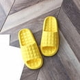 thumbnail image 2 of HNMKIU Cozy Slippers Summer Solid Color Slides for Women Men Indoor Bathroom Hotel Soft Sole Couples Casual Breathable Womens Shoes Yellow,6.5, 2 of 7