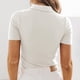 thumbnail image 5 of Blusa de mujer de punto acanalado con cuello en V y manga corta - Camisa informal de negocios, con botones, corte ajustado, ideal para el trabajo o el verano, 5 of 7