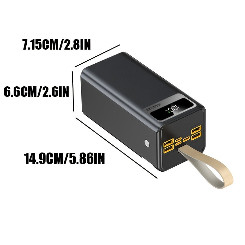 100,000mAh Portable Power Bank with Fast USB Charging, LED Display, Camping Light & Lanyard - Emergency Battery Pack for iPhone, Android, Outdoor and Digital Devices, Ideal Gift