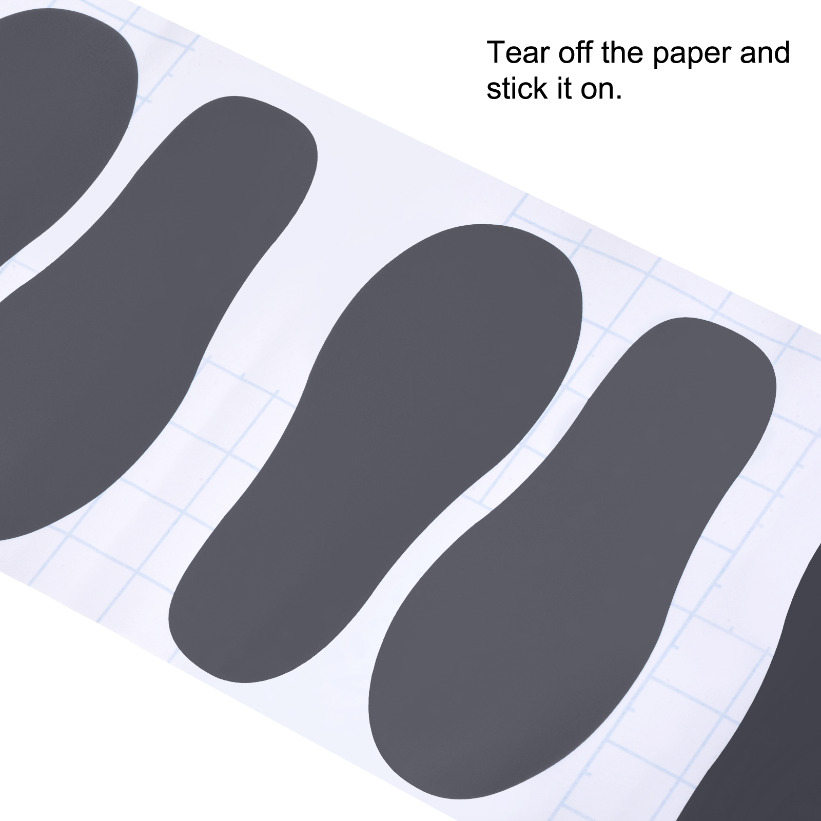 Unique Bargains Durable Footprint Sticker Shoes Floor Decal Sign Dark Gray 8x3"