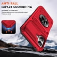 thumbnail image 4 of For Apple iPhone 17 Phone Case with Finger Ring Holder Kickstand, Card Slots，Heavy Duty Shockproof Rugged Protective Working with Magnetic Car Phone Mount,Red,For iPhone 17, 4 of 7