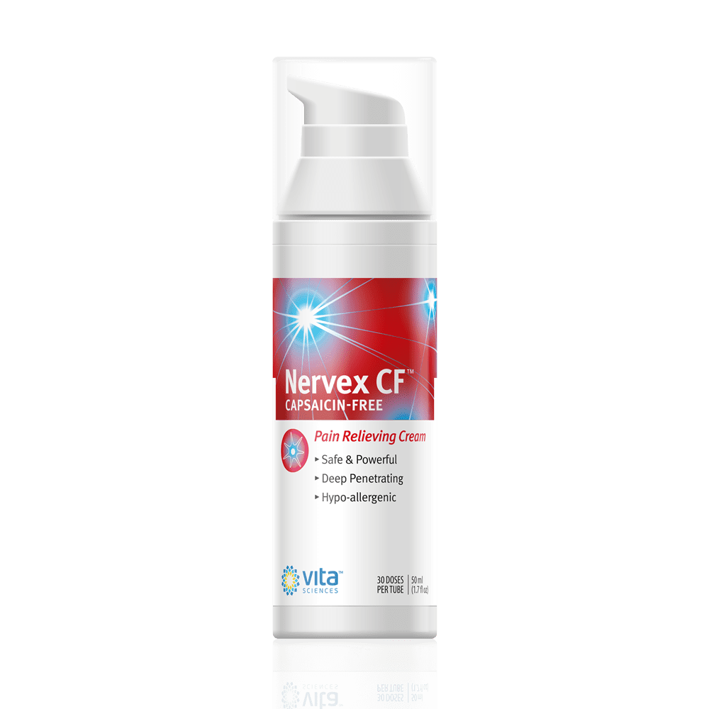 Vita Sciences Nervex CF, Topical Neuropathy Support Cream for Feet and Hands, Capsaicin Free, 1.7 oz