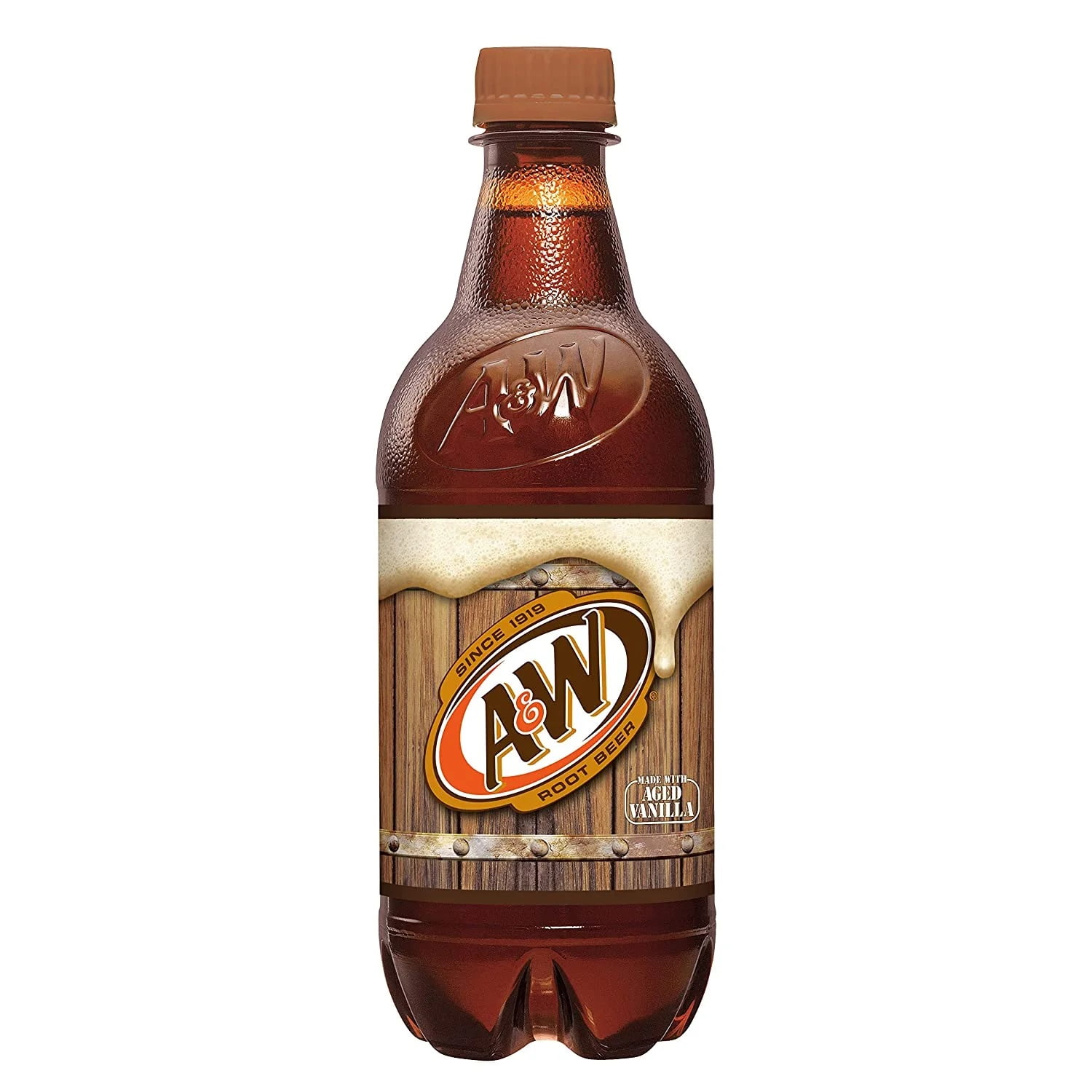 A&W Root Beer Soda, 20 Fl Oz (Root Beer/Zero Sugar/Cream Soda) Pack of 6