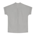 thumbnail image 5 of HomeGardon Linen Shirts for Girls Cotton Button Blouse Casual V Neck Short Sleeve Shirt Side Slip Loose Fit Top Soft Summer,Gray, 5 of 9