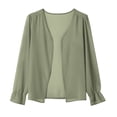 thumbnail image 7 of Brqkzdu Kimonos for Women Long Sleeve Open Front Sheer Chiffon Cardigan Summer Lightweight Breathable Loose Fit Beach Cover Up, 7 of 7