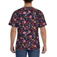 thumbnail image 3 of Bixox Men's Dancing Skeletons Floral Garden Printed Short Sleeve Skinny Athletic T-Shirt, 3 of 6