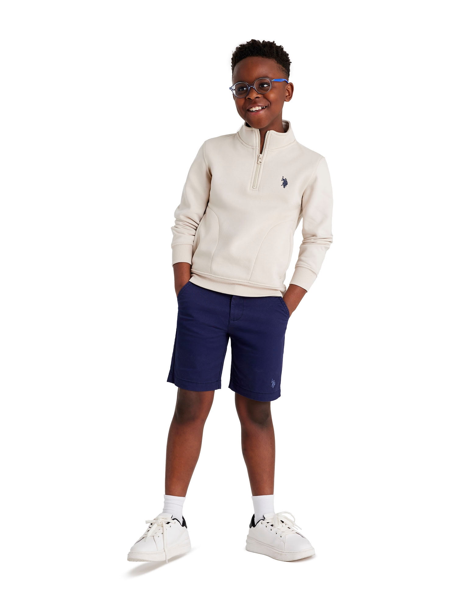 U.S. Polo Assn. Boys Fleece Quarter Zip, Sizes 4-18
