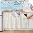 thumbnail image 4 of Ivory Cream Florals Cabinet Curtains 28"x51" Sink Skirt for Bathroom Kitchen, Abstract Damask Flowers European Style Self Stick Adhesive Under Desk Covers Tall Laundry Cabinet Storage Organizer, 4 of 8